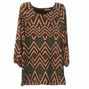 Addie lined print tunic dress